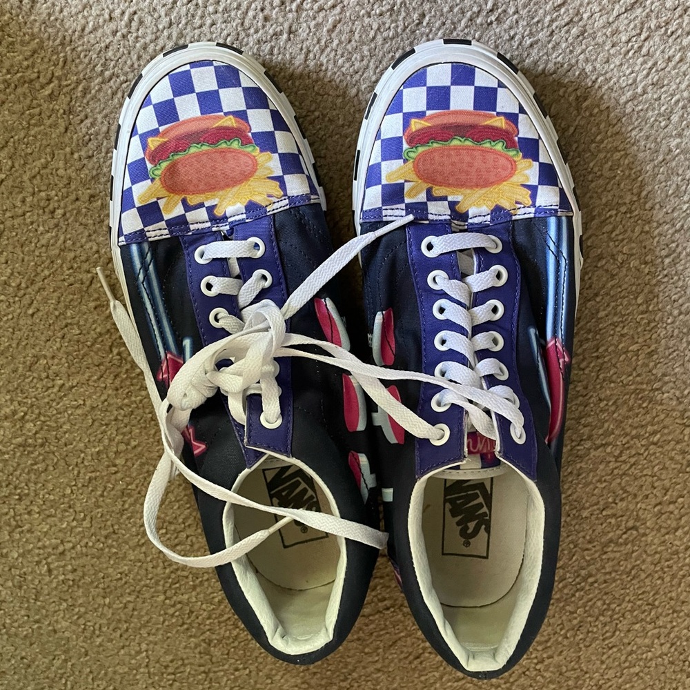 Vans Blue and White Checkerboard Sneakers